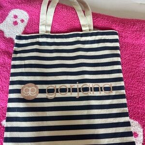 Gorjana Striped Tote in Navy and Cream